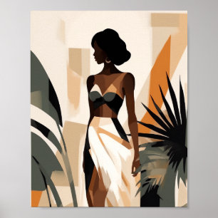 Boho Faceless Girl Magic Wall Art Deco Poster