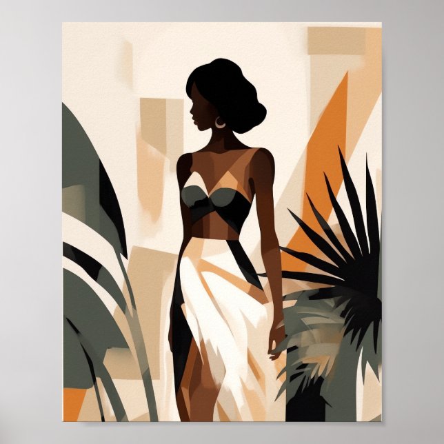 Boho Faceless Girl Magic Wall Art Deco Poster (Vorne)