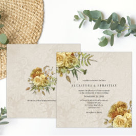 Boho Faded Yellow Roses Country Wedding