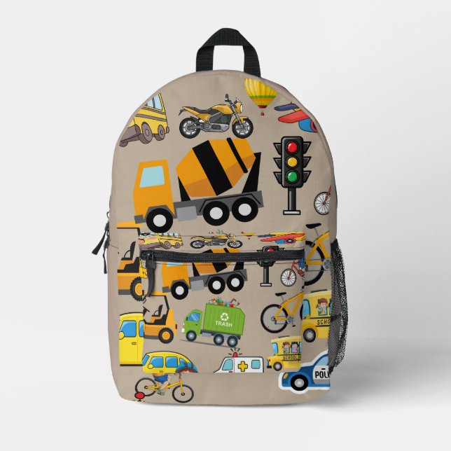 Boho-Fahrzeugsammlung Bedruckter Rucksack (Vorderseite)