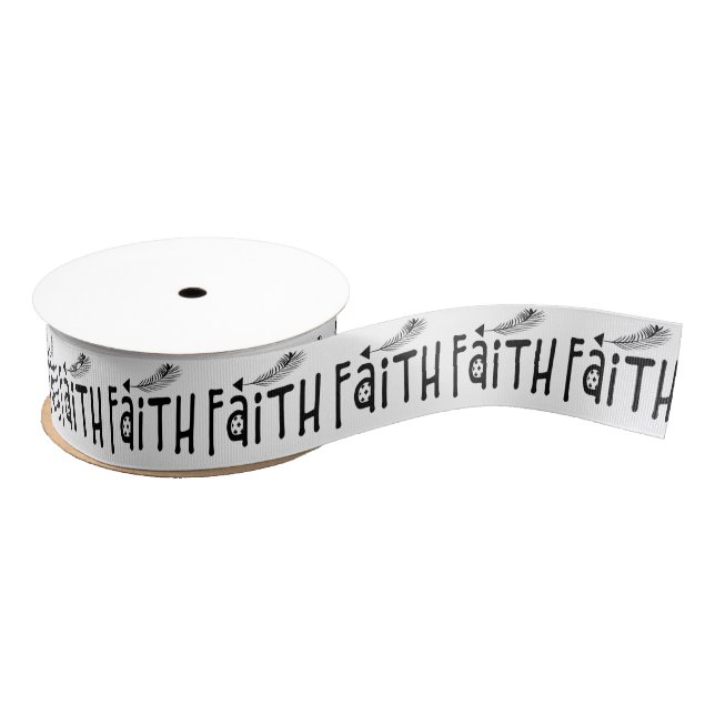 Boho Faith Black und White Ripsband (Spule)