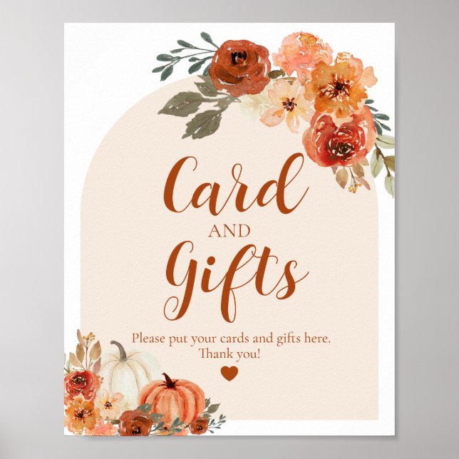 Boho Fall A Little Pumpkin Autumn Cards und Gesche Poster (Vorne)