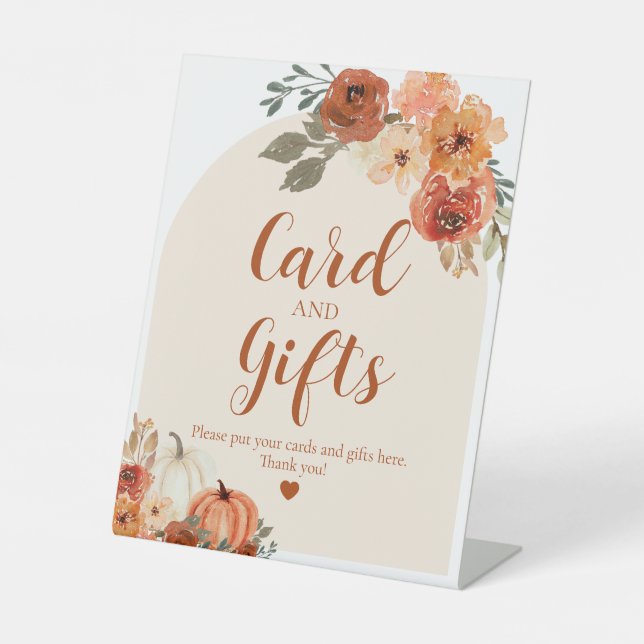 Boho Fall A Little Pumpkin Autumn Cards und Gesche Sockelschild (Vorderseite)