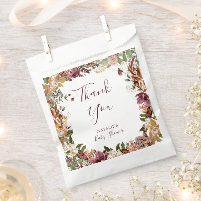 Boho Fall Baby Dusche Fevor Bags Geschenktütchen (Ausgeschnitten)