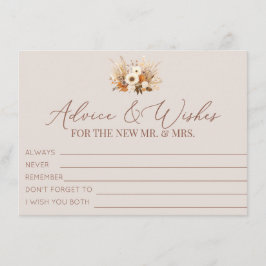 Boho Fall Blume Beratung und Wünsche Begleitkarte