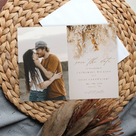 Boho Fall Blume Foto Wedding Save The Date