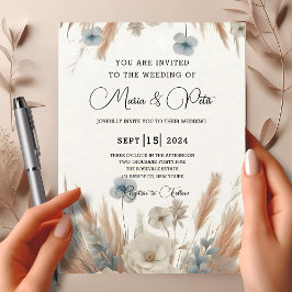 Boho Fall Blume Hochzeit Einladung