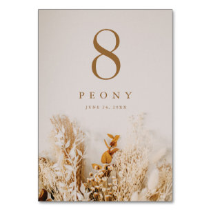 Boho Fall Blume Hochzeit Tischnummer