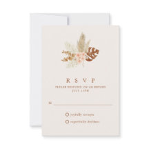 Boho Fall Blume Rustic Wedding RSVP