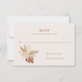 Boho Fall Blume Rustikale Hochzeit im Freien RSVP Karte