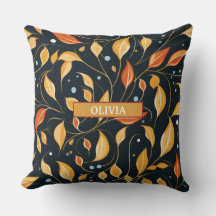 Boho Fall Blume Schwarz Orange mit Namen