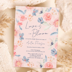 Boho Fall blumenrosa Brautparty Einladung