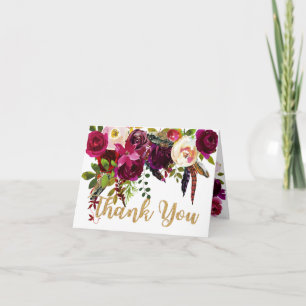 Boho Fall Bouquet Floral Vielen Dank Dankeskarte
