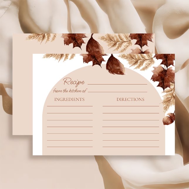 Boho Fall Brautparty Rezept Karte (Von Creator hochgeladen)