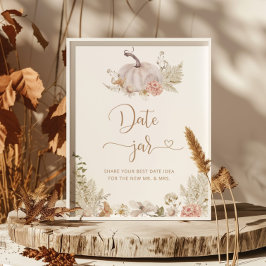 Boho Fall datiert Nachtgedanken. Boho pumpkin Date Poster