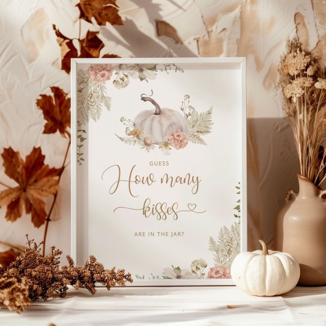 Boho Fall erraten, wie viele Küsse im Glas sind Poster (Von Creator hochgeladen)