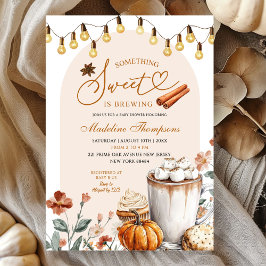 Boho Fall Etwas Süßes ist das Brewing Baby Shower Einladung