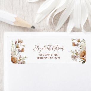 Boho Fall Floral Baby Dusche Rücksendeadresse