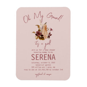 Boho Fall Floral Girl Babydusche Foto Magnet