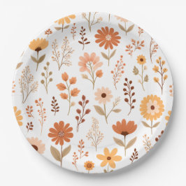 Boho Fall Floral Pappteller