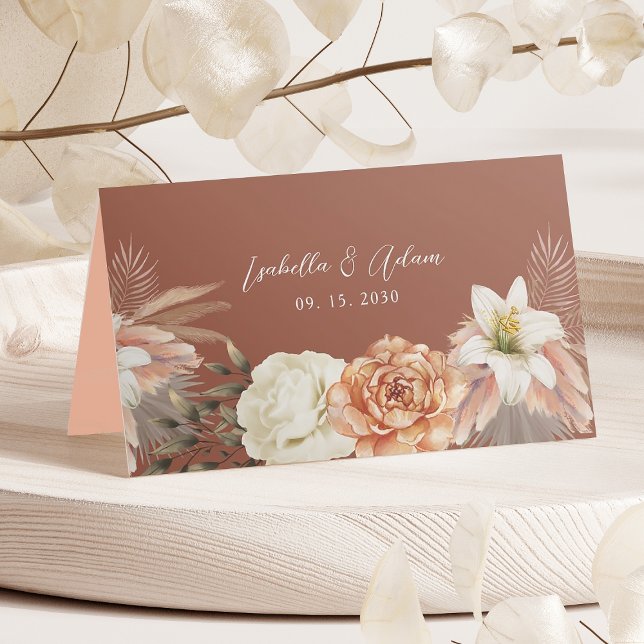 Boho Fall Floral Wedding Platzkarte (Von Creator hochgeladen)