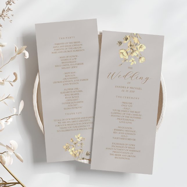 Boho Fall Floral Wedding Program Programm (Von Creator hochgeladen)