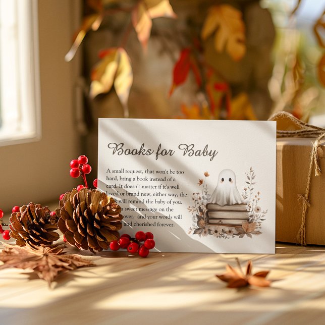 Boho Fall Ghost Baby Duschbücher für Baby Begleitkarte (Von Creator hochgeladen)
