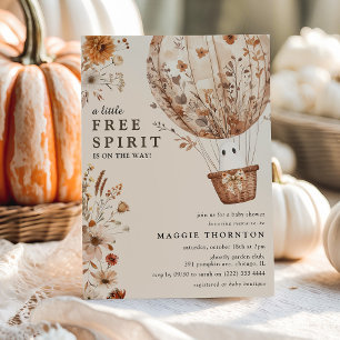 Boho Fall Ghost Wildblume Halloween Kinderdusche Einladung