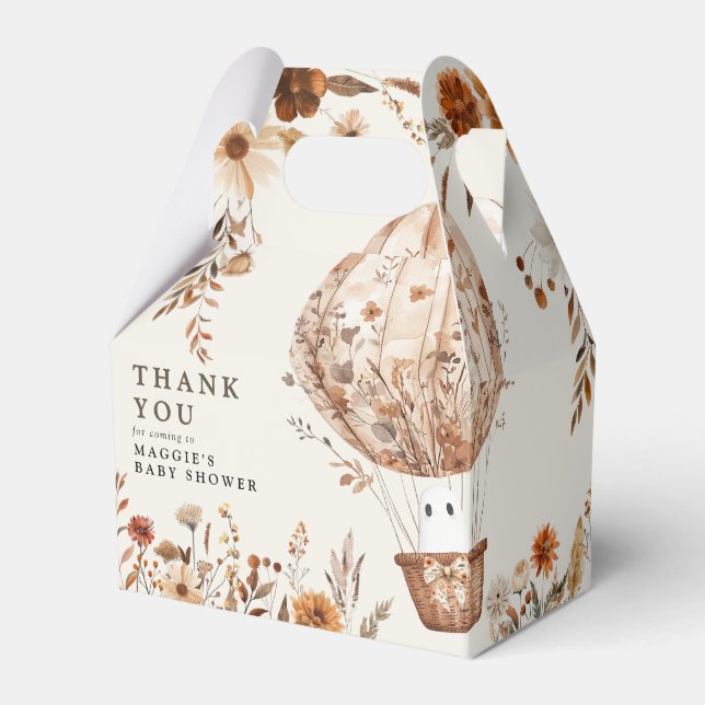 Boho Fall Ghost Wildflower Halloween Baby Shower Geschenkschachtel (Vorderseite)
