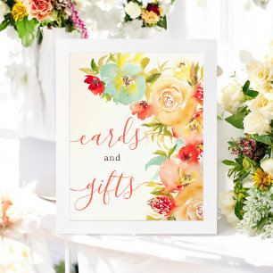 Boho Fall in Liebe Blumenkarten Geschenke Brautpar Poster
