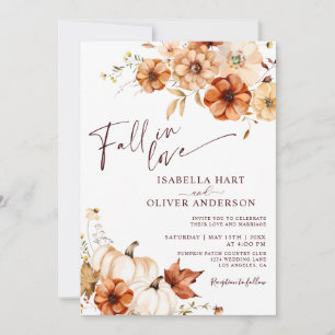 Boho Fall In Liebe Cream Pumpkin Hochzeit Einladung