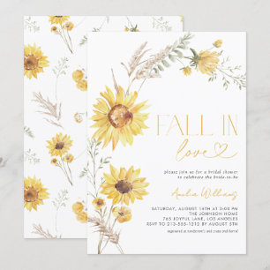 Boho Fall in Liebe Sonnenblume Botanische Einladung