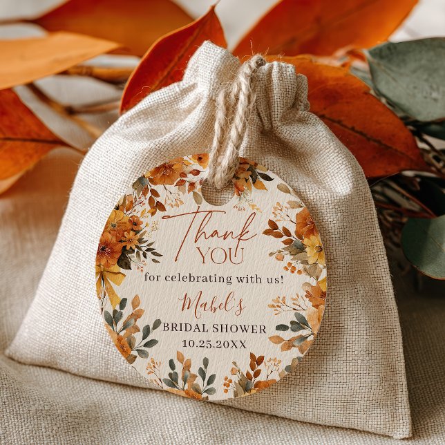 Boho Fall in Liebe Wasserfarbe Rustikal Vielen Dan Geschenkanhänger (Boho Fall In Love Watercolor Rustic Thank You Favor Tags)