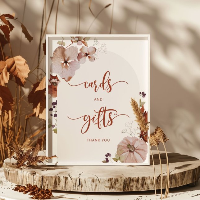 Boho Fall Kürbis Blumenkarten und Geschenke Poster (Von Creator hochgeladen)