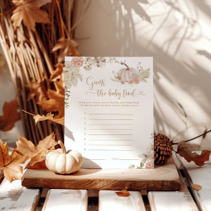 Boho Fall Kürbis raten Sie das Babynahrungsspiel