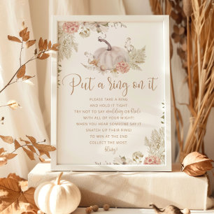 Boho Fall Kürbis setzte einen Ring auf sein Spiel  Poster