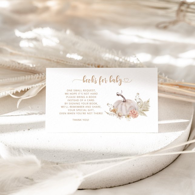 Boho Fall Kürbisbücher für Babyticket Begleitkarte (Von Creator hochgeladen)