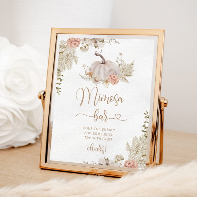 Boho fall Kürbismimosa Bar Poster (Von Creator hochgeladen)