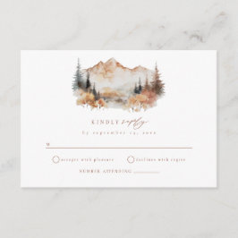 Boho Fall Mountain Wedding RSVP Enclosure Card Begleitkarte