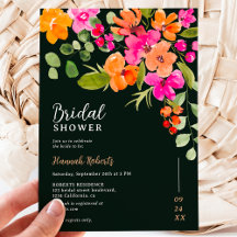 Boho fall orange floral watercolor bridal shower