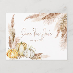 Boho Fall Pampas Grass Save the Date Postkarte