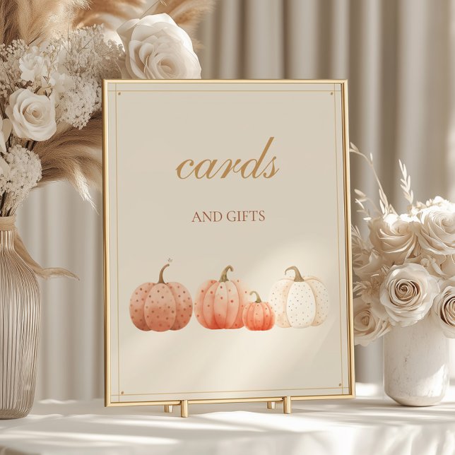 Boho Fall Polka Dot Pumpkins Karten und Geschenke Poster (Von Creator hochgeladen)