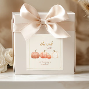 Boho Fall Polka Dot Pumpkins Kinderdusche Vielen D Quadratischer Aufkleber