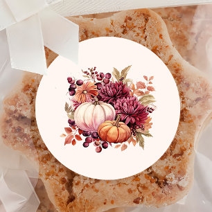 Boho Fall Pumpkin Baby Dusche Runder Pappuntersetzer