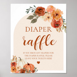 Boho Fall Pumpkin Baby Duschkabine Windeln Raffle Poster