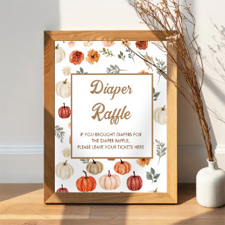 Boho Fall Pumpkin Baby Duschkabine Windelwanne Poster