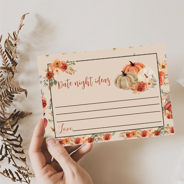 Boho Fall Pumpkin Brautparty Date Game Begleitkarte (Von Creator hochgeladen)