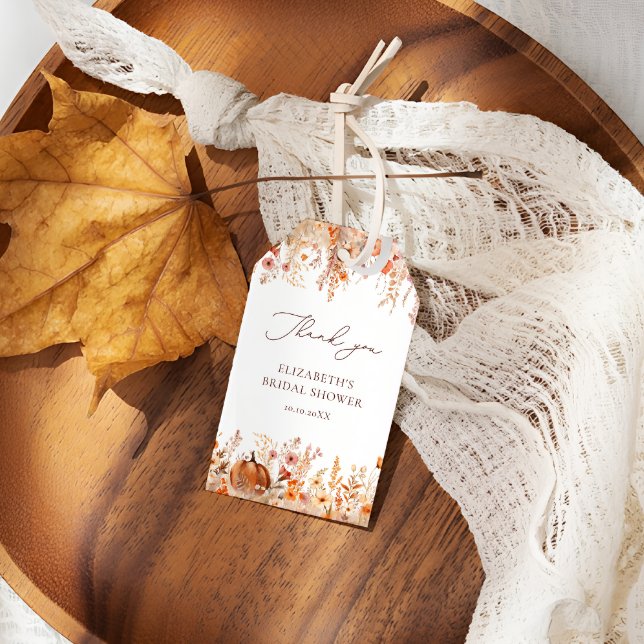 Boho Fall Pumpkin Brautparty Geschenkanhänger (Von Creator hochgeladen)
