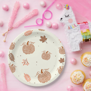 Boho Fall Pumpkin Brautparty Paper Teller