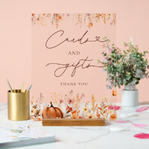 Boho Fall Pumpkin Cards und Geschenke Acrylschild